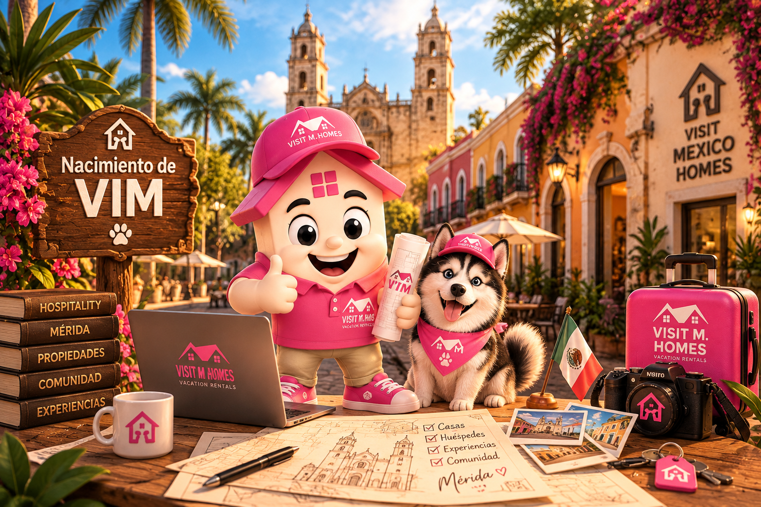 Nacimiento de VIM junto a Maki en una ilustración contemporánea de Mérida